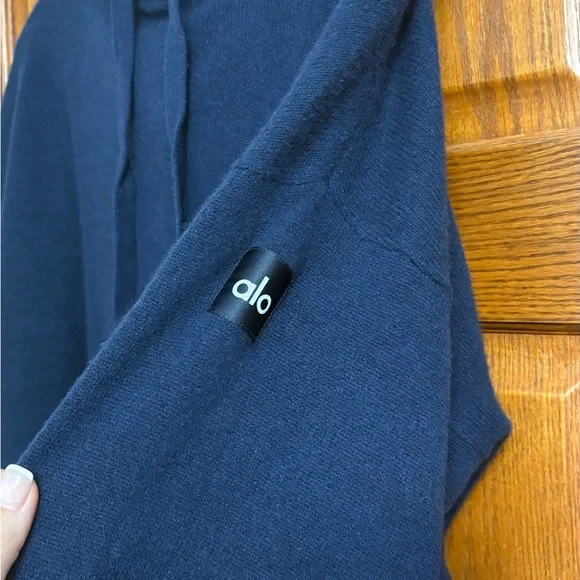 ALO Yoga Cashmere Deep Blue Hoodie - Picture 2 of 3